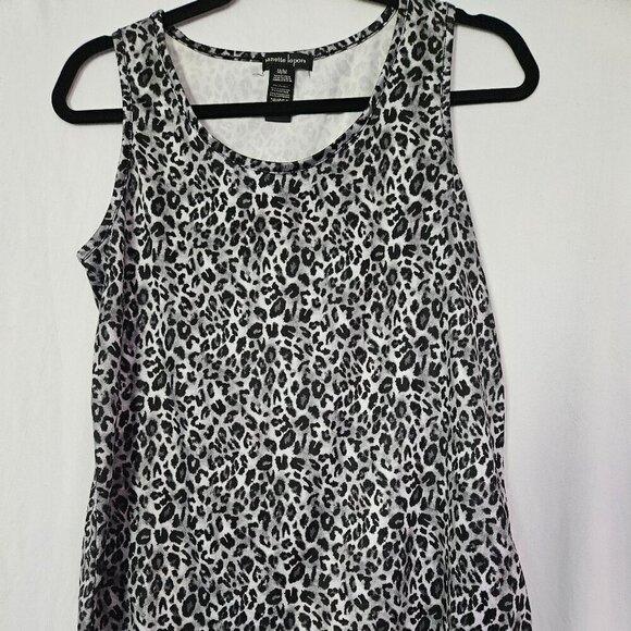 Nanette Lepore Leopard Print Lace Trimmed Tank Top M - Picture 1 of 7